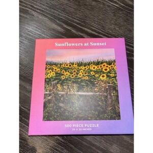 Sunflowers at Sunset 500-pc 20x20" Jigsaw‎ Puzzle Galison with Poster